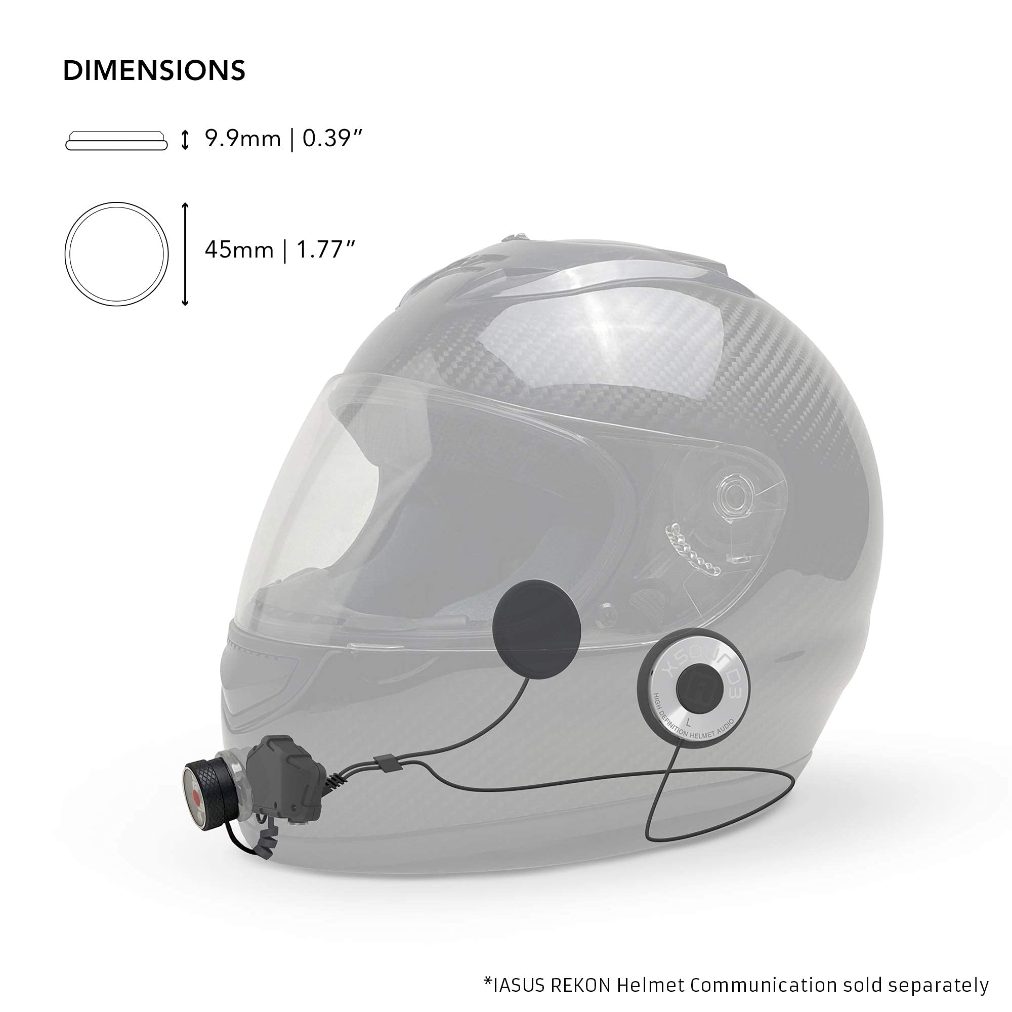 I A S U S Premium Audio Motorcycle Helmet Speakers Work with Most Helmet Comms with Earbud Ports - The XSound 3 Drop in Helmet Headphones Speaker Kit Includes Accessories for a Quick Install