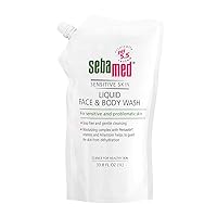 SEBAMED Liquid Face and Body Wash Refill Bag for Sensitive and Delicate Skin pH 5.5 Ultra Mild Dermatologist Recommended Cleanser 33.8 Fluid Ounces (1 Liter Pouch)