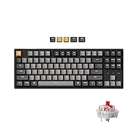Keychron C1 Pro Custom Wired Mechanical Keyboard, TKL Layout RGB QMK/VIA Programmable Macro with Hot-swappable K Pro Red Switch OEM Profile Double-Shot PBT Keycaps Compatible for Mac Windows Linux