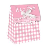 Creative Converting Baby Shower Girl Gingham 12 Count Die Cut Favor Bags -