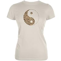 Animal World Cheetah Print Ying Yang Cream Juniors Soft T-Shirt