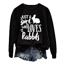 Easter Sweatshirts for Women Oversized Fashion 2024 Long Sleeved Egg Stra Letter Printed Top Pullover