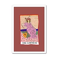 QUBTAN Nordic Abstract The Empress Poster And Prints Tarot Wall Art Red Hue Canvas Painting Color Aesthetic Pictures For Living Room Decor50x70cmx1No Frame