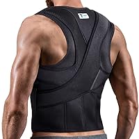 Full Back Brace Posture Corrector for Men and Women - Upper and Lower Back Support - Adjustable Support Brace - Improve Posture - Provide Pain Relief for Neck, Back, Shoulders (Black, XXX-Large)
