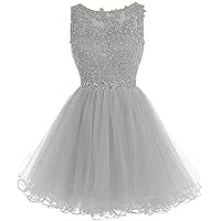 Women's Appliques Prom Dress Short Party Cocktail Gown Beaded Teens Homecoming Dresses