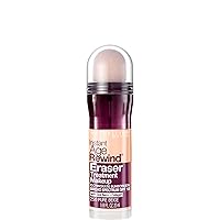 Instant Age Rewind Eraser Treatment Makeup with SPF 18, Anti Aging Concealer Infused with Goji Berry and Collagen, Pure Beige, 1 Count