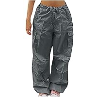 ZunFeo Baggy Cargo Pants for Women Plus Size High Waisted Wide Leg Parachute Pants Drawstring 2023 Fashion Y2k Pants