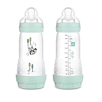 MAM Easy Start Anti Colic 11 oz Baby Bottle, Easy Switch Between Breast and Bottle, Reduces Air Bubbles and Colic, 2 Pack, 4+ Months, Matte/Boy