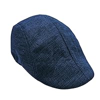 ZHINIAN Men's Newsboy Cap Vintage Beret Flat Cap Gatsby Ivy Hat Men's Summer Cabbie Hat Plain Cotton Golf Fishing Hat