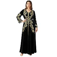 Abaya Dubai Arab Turkey Muslim Dress Women Elegant Long Sleeve Party Gown Islamic