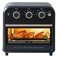 COMFEE' Retro Air Fryer Toaster Oven, 7-in-1, 1250W, 14QT Capacity, 4 Slice, Fry, Bake, Broil, Toast, Warm, Convection Black, Perfect for Countertop (CO-A101A(BK))