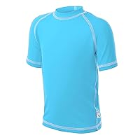 UZZI Kids UPF 50+ Loose Cut Short Sleeve Rashguard Swim T-Shirt