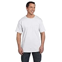 Hanes 61 oz Beefy-T with Pocket - White - 2XL - (Style # 5190P - Original Label)