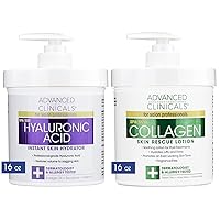 Advanced Clinicals Hyaluronic Acid Hydrating Cream + Collagen Skin Rescue Cream Set