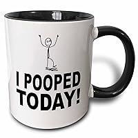 3dRose I Pooped Today Mug, 1 Count (Pack of 1), Black