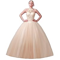 Halter Quinceanera Dress Prom Pageant Party Sweet 16 Ball Gowns