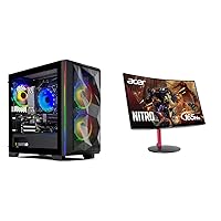 Skytech Gaming Chronos Mini Gaming PC Desktop – AMD Ryzen 5 3600 3.6 GHz, NVIDIA RTX 3050, 500GB & Nitro by Acer 27