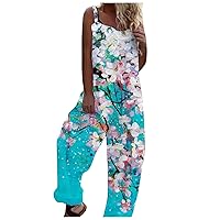 FQZWONG Sexy Jumpsuit For Women Casual Sleeveless Summer Long Romper Double Spaghetti Strap Loose Party Club Night Jumpsuit