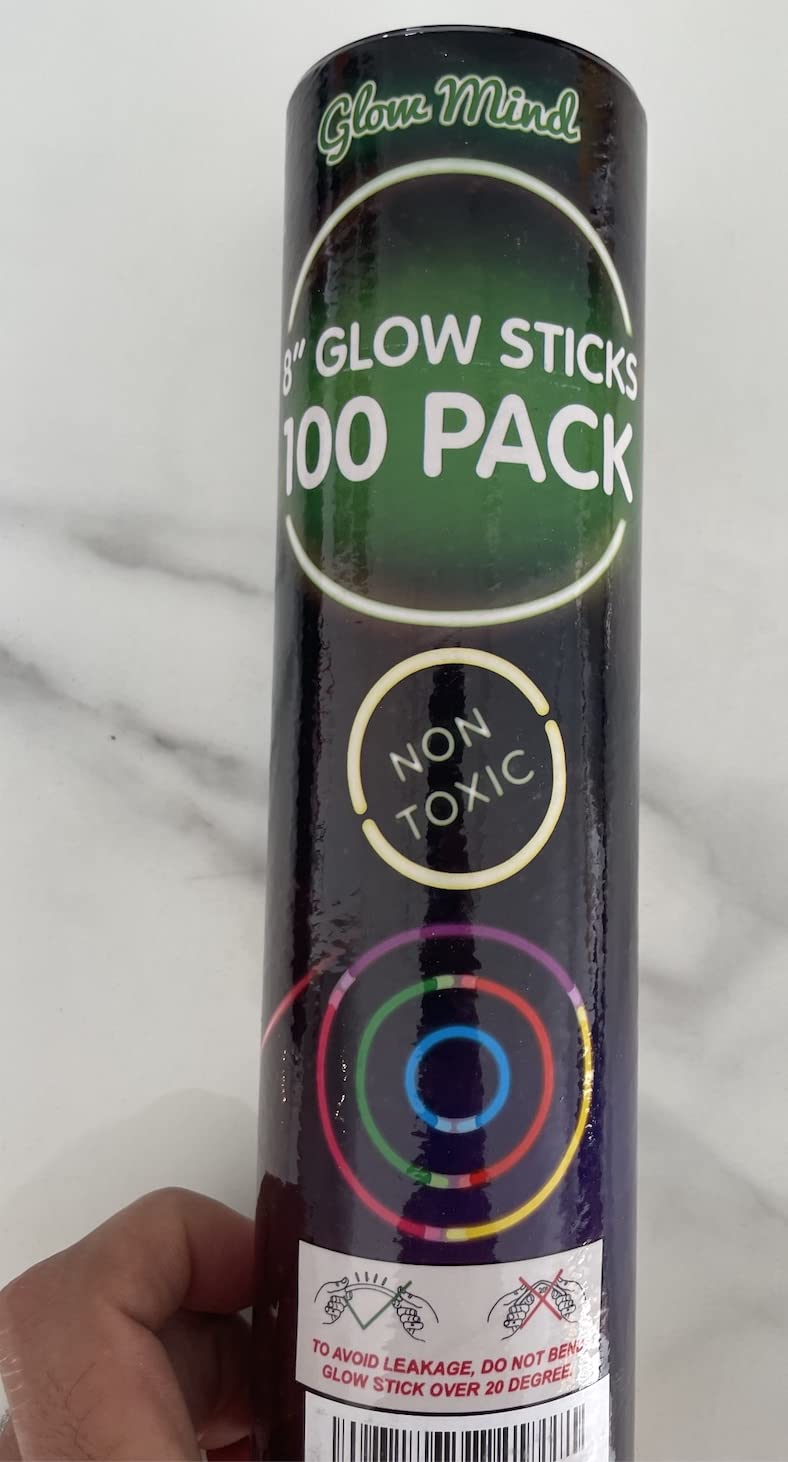 300 Ultra Bright Glow Sticks Bulk - Glow in The Dark Party Supplies Pack - 8