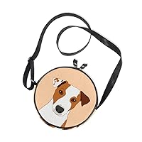 Jack Russell Terrier Round Crossbody Bag Purse Messenger Bag