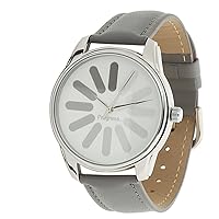 ZIZ Loading Grey Band Watch Unisex Wrist Watch, Quartz Analog Watch with Leather Band
