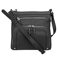 SILVERFEVER Women’s Leather Large Crossbody Travel College Students Indie Style Handbag Water Resistant Genuine Cowhide Shoulder Bag