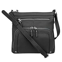 SILVERFEVER Women’s Leather Large Crossbody Travel College Student Indie Style Handbag Water Resistant