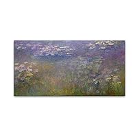 Water Lillies 2 by Monet, 24x47-Inch Canvas Wall Art