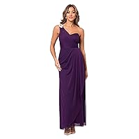 Xscape Women's Long Embellished One Shoulder Draped Gown (Reg and Petite)