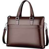 Brown Handbag, Leather Briefcase Messenger Business Bags Laptop Handbag for Men
