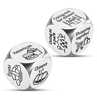 2 Pcs Anniversary Date Night Gifts for Couples Valentines Day Gifts for Him Her Food Decision Dice Christmas Birthday Wedding Gifts for Boyfriend Girlfriend Husband Wife Funny Gifts for Men Women