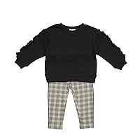 Splendid baby-girls Accented Long Sleeve With Ribbed Design Top and Checkered Legging