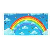 Rainbow Clouds Raindrop Printed Banners Personalized Party Banner Photo Text Background Banner Wall Banner for Halloween Party Home Decorations or Backdrops