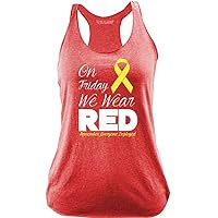 Women's On Friday We Wear RED Friday Yellow Ribbon Tank Top