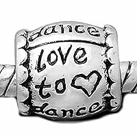 Love to Dance Charm Beads for snake Chain charm Bracelet
