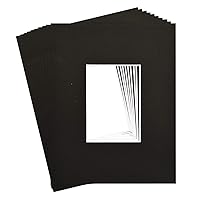 10 11x14 8-ply mat mattes BLACK for 5x7 Photo picture