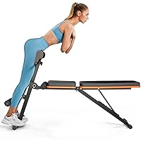 PERLECARE Adjustable Weight Bench for Full Body Workout, All-in-one Exercise Bench Supports up to 772lbs, Foldable Flat, Incline, Decline Workout Bench with Two Exercise Bands for Home Gym