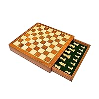 Royal Handicrafts Standard Magnetic Chess Board Game with Chessmen Storage Drawer