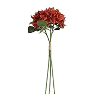 Mikasa Copper Mum Artificial Flower Stems, Fake Flowers for Fall Décor, Set of 3, 5x5x18 Inch