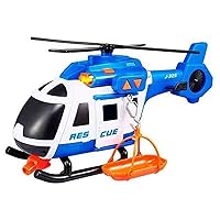 Teamsterz Mighty Machines Large Rescue Helicopter Transporter | Light & Sound | Kids' Play Figures & Vehicles Toy Car Set for Ages 3+