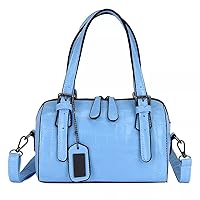 Women's Handbag,Women's Bag Belt Buckle Handle PU Leather Tote Shoulder Crossbody Bag (D,One Size)
