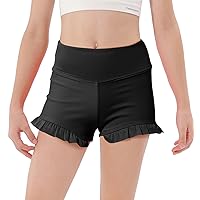 Girls Ruffle Dance Shorts Kids Volleyball Biker Cheer Athletic Shorts for Gymnastics Activewear 5-14 Years Old
