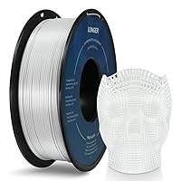 Longer PLA Filament 1.75mm, 3D Printer PLA Filament, Dimensional Accuracy +/- 0.02 mm, 1kg Cardboard Spool (2.2lbs), Fit Most FDM Printer (White)