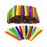Colorations Jumbo Colored Wood Craft Sticks Tongue Depressors, 500 Pieces, All Natural, , 1mm Thick, 8 inches x 1 inch Each