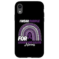 iPhone XR Crohn's And Colitis Awareness Month Purple Ribbon Rainbow Case