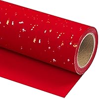 WRAPAHOLIC Wrapping Paper Roll - Mini Roll - 17 Inch X 16.5 Feet - Red Gold Foil Design with Silky Touch Perfect for Birthday, Holiday, Wedding, Baby Shower