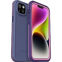 OtterBox Fre Case for iPhone 14 Plus for MagSafe, Waterproof (IP68), Shockproof, Dirtproof, Sleek and Slim Protective Case with Built in Screen Protector, x5 Tested to Military Standard, Purple