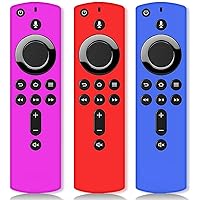 ONEBOM (3 Pack) TV Remote Cover Case, Silicone Remote Cover, Remote Control Cover (Red Blue Purple)-All Can Not Glow