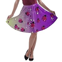 Womens Watercolor Beetles Insect Bee Butterfly Butterflies Bugs Dragonfly A Line Skater Skirt