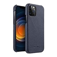 Back Snap Series Lai Chee Pattern Premium Leather Snap Cover Case for Apple iPhone 12 Pro Max (6.7